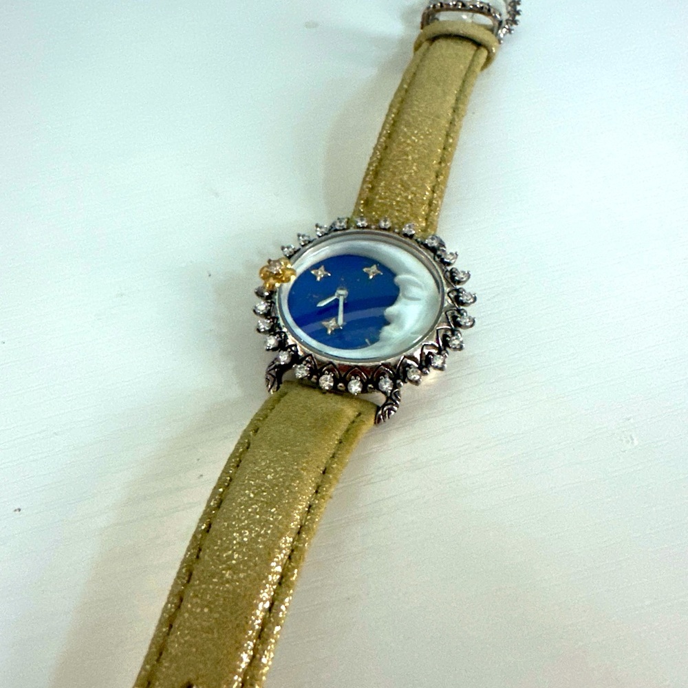 Barbara Bixby Lapis & Mother of Pearl Moon Face Watch - Picture 4 of 10